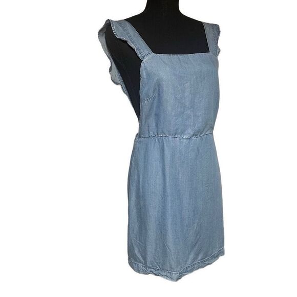 Zara Chambray Tencel Ruffled Jumper N0103 - Picture 1 of 9